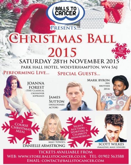 Joanna says “Balls to Cancer” at Christmas Ball